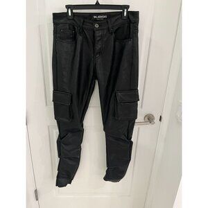 NWOT Valabasas Black Faux Leather Pants Pockets Size 32